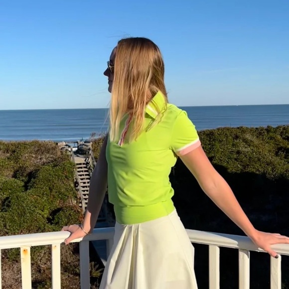 Kilo Tango Golf Polo In Lime UPF 50 Sz L - Picture 2 of 11